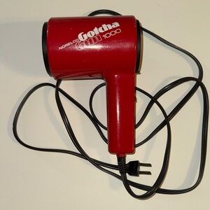 Vintage Norelco Gotcha Gun 1000 Red Hair Blow Dryer